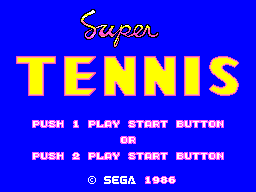 Super Tennis (USA, Europe) Title Screen